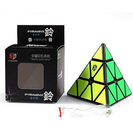 Qiyi XMD X-Man Bell Black Magnetic Pyraminx Speed Cube Puzzle