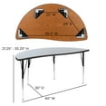 thumbnail image 6 of BizChair 60" Circle Wave Flexible Laminate Activity Table Set with 16" Student Stack Chairs, Grey/Black, 6 of 12