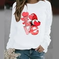 thumbnail image 2 of Awdenio Womens Fashion Sweatshirts Ladies Casual Valentine's Day Heart Print Round Neck Casual Blouse Tops, 2 of 3