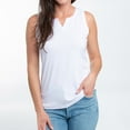 thumbnail image 5 of Elsie & Zoey Myla XL White V-Neck Sleeveless Tank Top for Women, 5 of 9