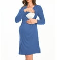 thumbnail image 4 of Beaisland Women's Maternity Nursing Dress Long Sleeve Midi Dress For Breastfeeding with Pockets, 4 of 6