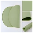 thumbnail image 2 of REGALWOVEN 6 Pack Silicone Placemats for Kitchen Dining Table Decor Washable Heat Resistant Table Placemats Wipeable Table Mat Green 15*10in, 2 of 7