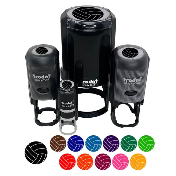 Volleyball Solid Self-Inking Rubber Stamp Ink Stamper - Black Ink - Mini 1/2 Inch