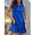 thumbnail image 2 of Fancyglim Women's Sleeveless Tank Dress Summer Crew Neck Casual Ruffle Hem Mini Dresses, 2 of 5