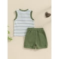 thumbnail image 4 of Bagilaanoe 2pcs Toddler Baby Boy Shorts Set Sleeveless Striped Tank Tops + Shorts 6M 12M 18M 24M 3T Kids Casual Summer Clothes, 4 of 7