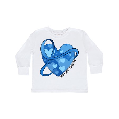 

Inktastic Child Abuse Prevention-Ribbon Around Heart Gift Toddler Boy or Toddler Girl Long Sleeve T-Shirt
