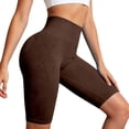 thumbnail image 4 of Women's High Waist Seamless Yoga Shorts, Control Lifting Fitness Shorts,Coffee,XL, 4 of 8