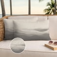 thumbnail image 3 of Grey Beige Ombre Outdoor Pillow Covers 20x12 Set of 2, Waterproof Patio Throw Pillowcase Protectors, Minimalist Ocean Waves Linen Lumbar Decorative Pillow Shams Cushion Covers for Seat Bed Couch Sofa, 3 of 8