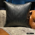 thumbnail image 6 of Cushion Covers, Textured Pillow Cover, 16x16 inch (40x40 cm) Faux Leather Pillowcase, Square Black Throw Pillows Cover, Couch Cushion Cover, Halloween Decorations - Black Diamond, 6 of 10
