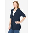 thumbnail image 3 of Woman Within Plus Size Lightweight Short Sleeve V-Neck Cardigan Sweater, 3 of 6