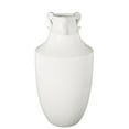 thumbnail image 6 of DecMode 18" Scroll Sleek Amphora White Ceramic Vase with Handles, 6 of 9