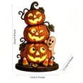 thumbnail image 5 of sruoe Halloween Decorations,Halloween Resin Pumpkin Ghost Light , Yellow Stacked Pumpkin Desktop Decor With Warm Lighting, USB Powered, Cute Ghosts and Candy Accent for Home or Party, 5 of 6