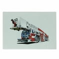thumbnail image 1 of Truck Cutting Board, Speeding to Danger Illustration Emergency Services Theme 911 Cartoon, Decorative Tempered Glass Cutting and Serving Board, Small Size, Blue Grey Red, by Ambesonne, 1 of 1