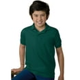 thumbnail image 1 of Hanes Cotton-Blend Kids` Jersey Polo, XL, Deep Forest, 1 of 3