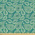 thumbnail image 2 of Ambesonne Exotic Ethnic Fabric by the Yard Upholstery, Paisley Oriental Art, 3 Yards, Mint Green Cream Teal, 2 of 5