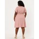 thumbnail image 5 of Women's Plus Size Dress V Neck Short SleeveLine Chambray Denim Dresses Pink 3X, 5 of 6