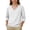 White, variant on UACY 3/4 Sleeve Tops for Girl Summer Notched V Neck Plain T Shirts Casual Cute Three Quarter Length Dressy Blouses (Grey, 12-13 Years)