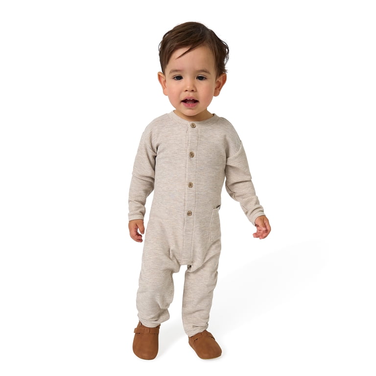 Modern Moments by Gerber Long Sleeve Hacci Romper, Newborn-24M photo 1