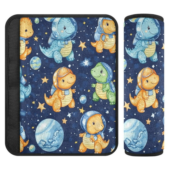 WOBOGO Colorful Dinosaur Patterns Seat Belt Cover 2 Piece Soft Comfort Driving Shoulder Pad Suitable for All Cars and Backpacks