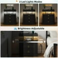 thumbnail image 6 of Nightstand Set 2 with Gun Drawer, Bedside Table with Wireless Charging Station, Auto Senor Night Stand with 3-Color LED Light, Modern End Table for Bedroom(Black), 6 of 9