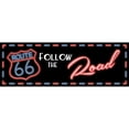 thumbnail image 3 of Grey, Jace 24x11 Black Modern Framed Museum Art Print Titled - Neon Route 66, 3 of 5