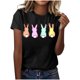 thumbnail image 1 of Mujeres Manga Corta de Verano Tops Pascua Impresa Cuello Redondo, Blusa de Moda Casual para la Primavera, 1 of 4
