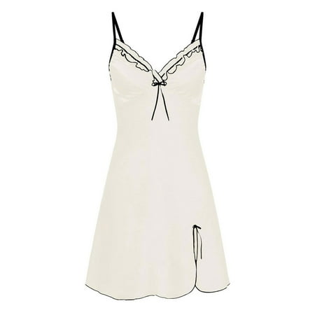 Gvmfive Womens Sexy Lingerie Sleepwear Chemise Satin Slip Silk Nightgown