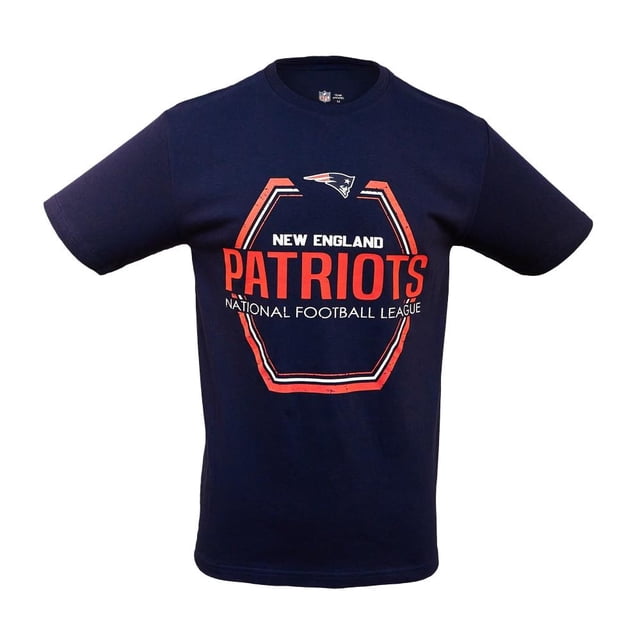 Playera NFL Talla G de Manga Corta New England Patriots Azul Marino para Hombre