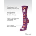 thumbnail image 3 of MeMoi I Love Coffee Bamboo Blend Crew Socks - Womens - Female, 9-11, Blackberry Wine, 3 of 7
