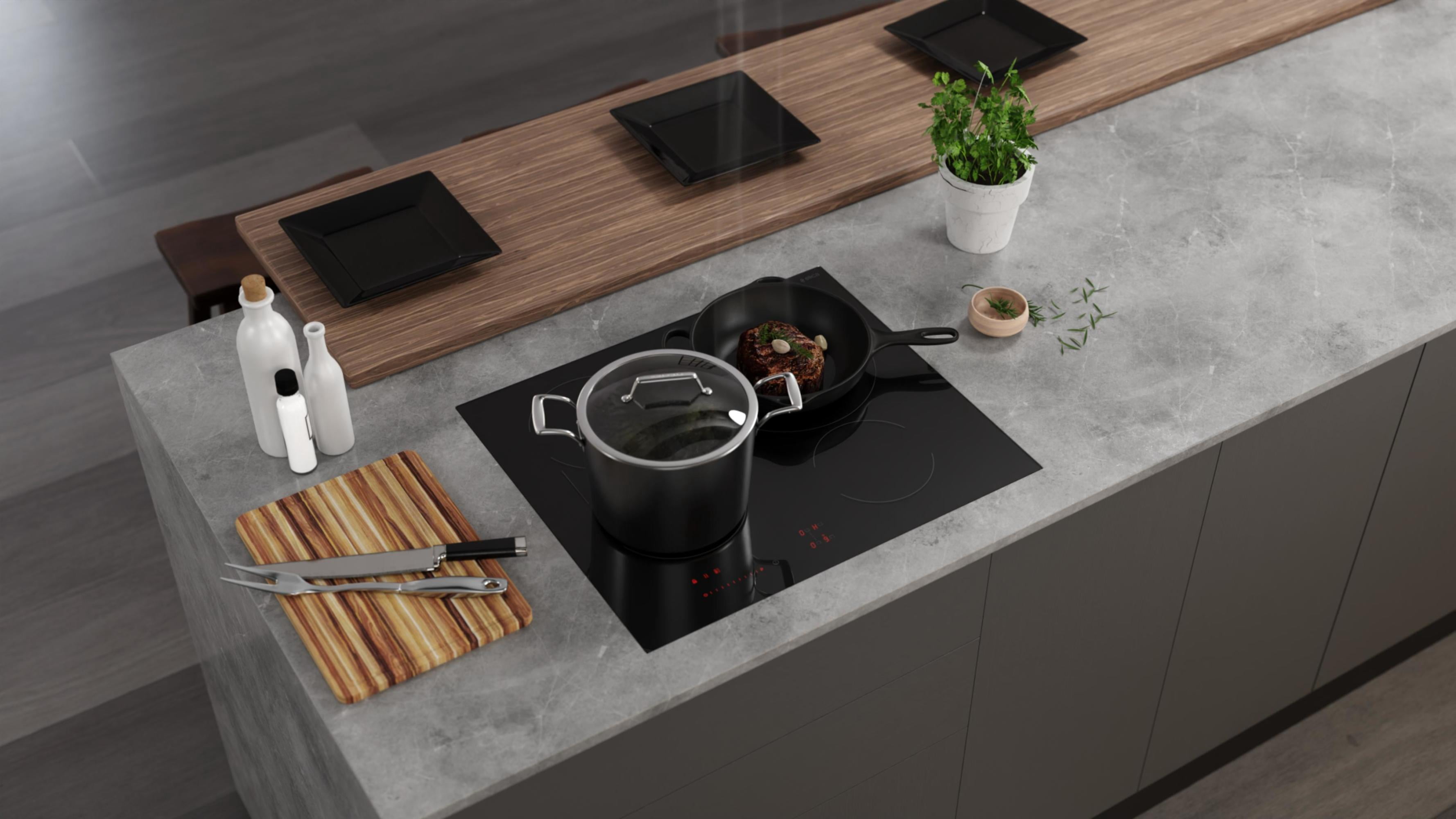 Elica Eiv424 Volta Series 24" Wide 4 Burner Induction Cooktop - Black