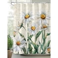 thumbnail image 3 of Spring Floral Waterproof Fabric Shower Curtain, Vintage Summer Botanical White Daisy Shower Curtain for Bathroom Curtains Bathtubs Hotel Washable Shower Curtains with 12 Hooks Standard 66x72, 3 of 6
