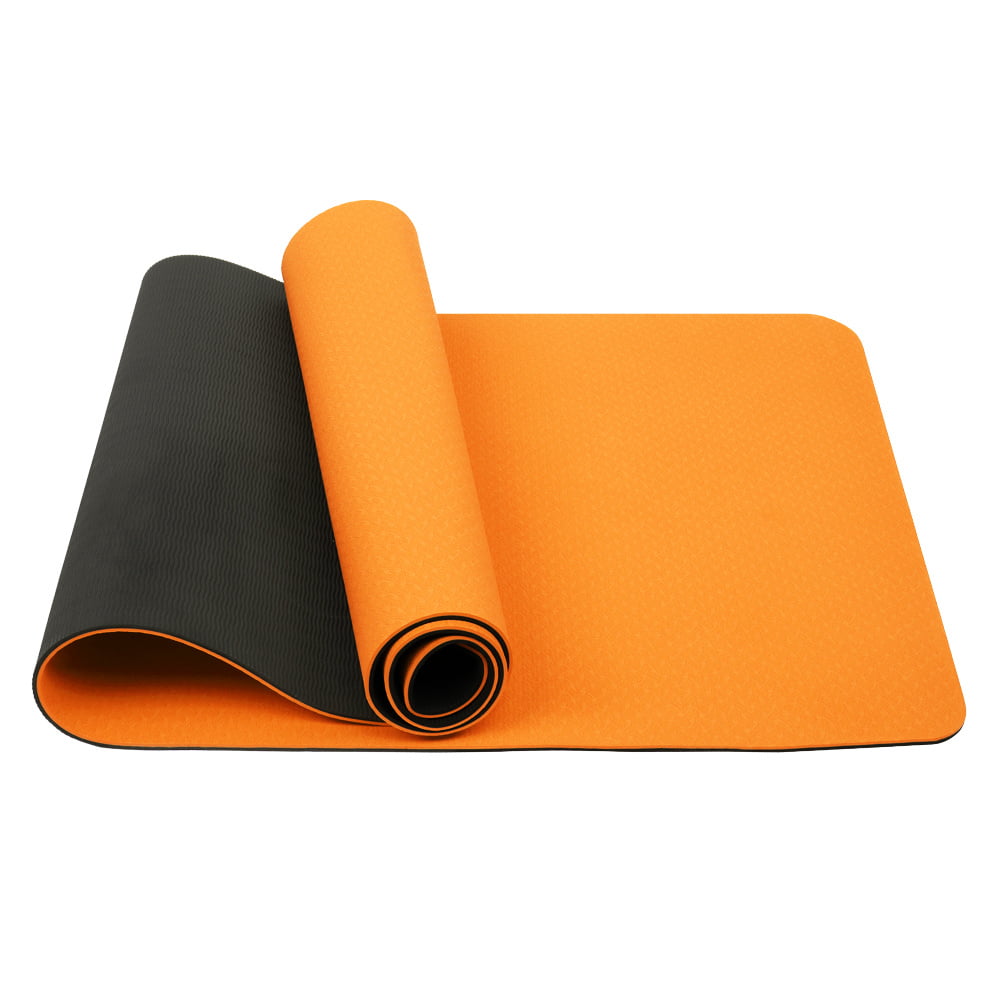 Indoor Outdoor Exercise Yoga Mat Pilates Pad Mat Thick NonSlip ORANGE 