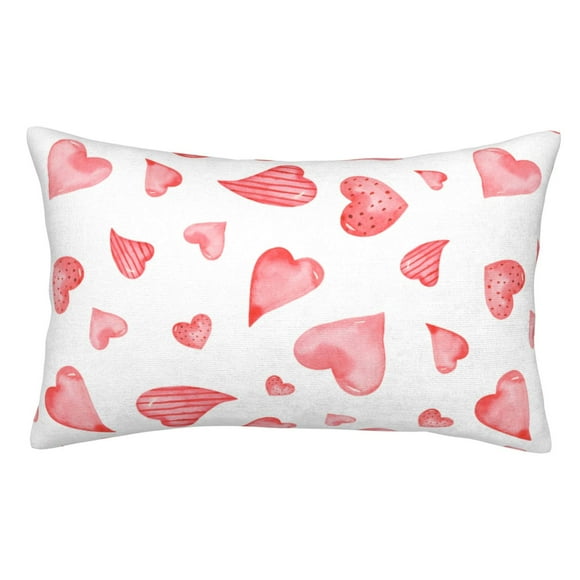 Balery Pink Hearts Funda de Cojín Estampada, Regalos para Mujeres, Regalos de Amor para Ella, Regalos para Novia o Esposa, Funda de Almohada-20"x30"