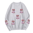 thumbnail image 6 of Duqingm Womens Halloween Sweatshirt Crewneck Cute Ghost Graphic Long Sleeve Fleece Pullover Sweatshits Oversized Fall Outfits,S, 6 of 6
