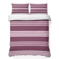 thumbnail image 2 of 3 Pieces King Quilt Set,Pink and Purple Stripe Soft Bedding Sets with 1 Quilt & 2 Pillow Shams,Modern Neutral Striped Summer Bedspread Lightweight Coverlet Comforter for All Season, 2 of 9
