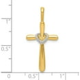 thumbnail image 4 of 10K Yellow Gold Diamond Cross W/Heart Pendant (Width 14.5) (Length 30.5) - Jbsp, 4 of 5