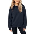 thumbnail image 5 of Dwellite Girls Hoodie Sweatshirt Long Sleeve Loose Lightweight Fashion Pullover Casual Solid Fall Tops with Pocket 2026 Navy 140, 5 of 7
