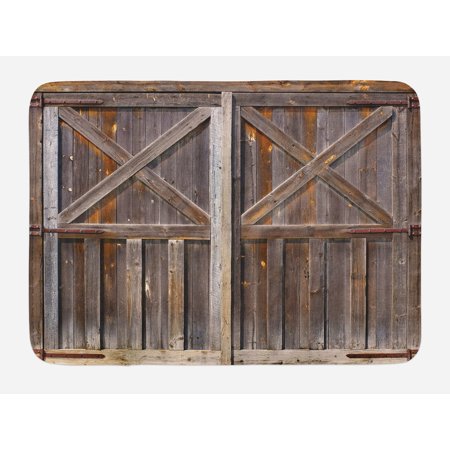 Rustic Bath Mat Old Wooden Barn Door Of Farmhouse Oak Countryside