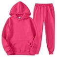 thumbnail image 5 of Cyglowse Hoodie Sweatsuit Set for Boys Girls 2 Piece Hooded Sweatshirt Jogger Sweatpants Tracksuit Kids Athletic Solid Outfits Hot Pink 8-9Y, 5 of 6