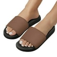 thumbnail image 5 of GZHJMY Stylish Slides for Women Men, Coffee Solid Color Soft Flexible Slip-on Sandals Slippers, 5 of 7