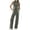 Army Green, variant on EazyTech Women's Two Piece Outfits Summer High Neck Sleeveless Casual Pant Set with Pockets Elastic High Waist Wide Leg Lounge Suit
