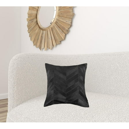 18" x 18" x 5" Black And Natural  Pillow