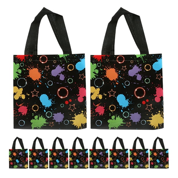 10 bolsas de regalo de fiesta con asa, decorativas, no tejidas, para niños y adultos, suministros para fiestas de cumpleaños y eventos festivos