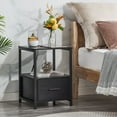 thumbnail image 3 of VECELO Set of 2 Nightstand with Charging Station, Modern End Side Table with 1-Drawer and Open Storage, 2 USB Ports & 2 Outlet, Black, 3 of 11