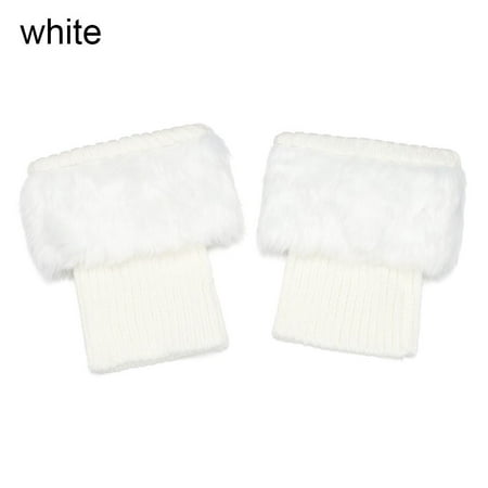 

Fashion Girls Women Solid Color Leg Warmers Socks Knitting Boot Warmers Boot Socks WHITE