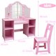 thumbnail image 5 of Yeshouse tocador infantil con luces, set 2 en 1 de escritorio y silla de maquillaje de princesa, espejo iluminado, estantes y armario de almacenamiento, ideal para niñas pequeñas, 5 of 6
