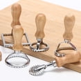 thumbnail image 5 of Ravioli Stamp Maker Cutter Set - 5Pcs Pasta Roller Wheel Mold with Wooden Handle & Fluted Edge Ravioli Dumpling Maker Set for Cookie Biscuit Pasta Dough, 5 of 5