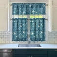 thumbnail image 3 of Kitchen Curtains 36 Inch Short - 3 Panel Set, Hawaiian Sea Turtle Ocean Design, Tropical Underwater Marine Life Print, Rod Pocket Window Curtain, Easy Wash, 3 of 6