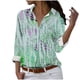 thumbnail image 2 of Fiudx Ofertas de La Semana Camisa con Botones de Solapa Estampada de Serie Informal Regular de Manga Larga para Mujer, 2 of 5