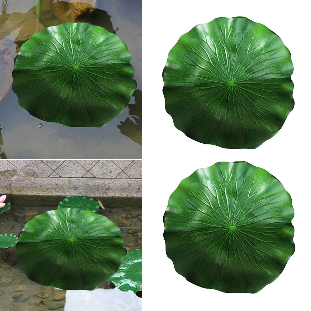 koolsoo 2pcs Aquarium Fish Tank Landscaping Decor Floating Lotus Animal Ornament - 29CM